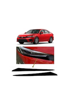 Honda Civic Fe1 2022 Ve Sonrası Far Altı Kaşı Çıtası Piyano Black 2 Parça