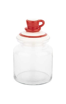 Tantitoni Kırmızı Kupa Seramik Kapaklı Kavanoz1085Ml Tantitoni Kırmızı Kupa Seramik Kapaklı Kavanoz1085Ml