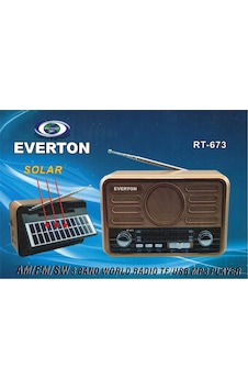 Everton RT-673 Bluetooth Fm-usb-tf-aux Şarjlı Solar Nostaljik Radyo Hoparlör Everton RT-673 Bluetooth Fm-usb-tf-aux Şarjlı Solar Nostaljik Radyo Hoparlör