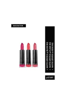 Max Factor Matte Lipstick Ruj 15 Flame + 20 Rose + 25 Blush Max Factor Matte Lipstick Ruj 15 Flame + 20 Rose + 25 Blush