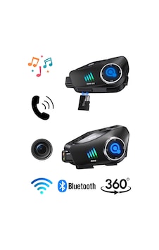 Q28 Bluetooth Motosiklet Kask Kulaklığı Intercom Destekli 32gb Sd Kartlı Gürültü Engelleyici