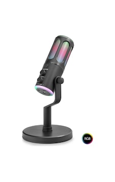 Profesyonel Gaming Rgb Mikrofon Dsp Gürültü Engelleme Reverb Echo Destekli Type-c - Siyah Su8 Profesyonel Gaming Rgb Mikrofon Dsp Gürültü Engelleme Reverb Echo Destekli Type-c - Siyah Su8