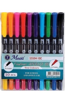 Masis Apollo Çift Uçku Fineliner 10 Lu Masis Apollo Çift Uçku Fineliner 10 Lu