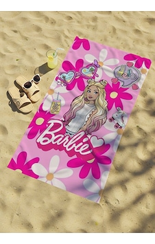 Barbie Çocuk Plaj Havlusu Renkli Barbie Çocuk Plaj Havlusu Renkli