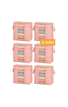 Serstil 6 Adet - Pencereli Saklama Çantası 50 X 45 X 30 Cm - Pembe Benekli Serstil 6 Adet - Pencereli Saklama Çantası 50 X 45 X 30 Cm - Pembe Benekli
