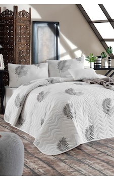 Enlora Home Kapitone Yatak Örtüsü Seti Tek Kişilik Palma Gri Enlora Home Kapitone Yatak Örtüsü Seti Tek Kişilik Palma Gri
