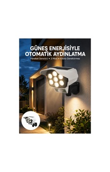 Uzaktan Kumandalı Güneş Li Led Güvenlik Lambası Kamera Tipi Hareket Sensörlü Yeni Nesil Çok Renkli