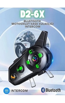 D2-6x 1000m Mesafeli 6 Kanallı İntercom Bluetoototosiklet Kask Kulaklığı İntercom Kulaklık