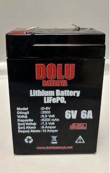 Terazi Aküsü 6 Volt 6 Amper Lifepo4 Batarya
