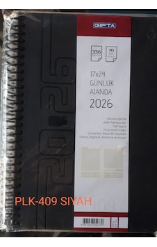 Ajanda 2026 Yılı Spiralli 17x24 Cm Sert Kapak Gıpta Plk-409 Siyah Ajanda 2026 Yılı Spiralli 17x24 Cm Sert Kapak Gıpta Plk-409 Siyah