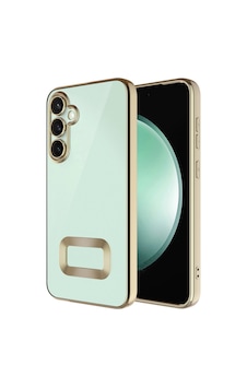 Samsung Uyumlu Galaxy S25 Fe Kılıf Kamera Korumalı Logo Gösteren Zore Omega Kapak Gold