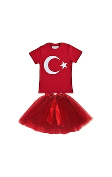 Nacar Store Kız Çocuk 23nisan 29ekim Gösteri Kostüm Doğumgünü Kıyafeti Ayyıldız Kısa Kol & Tütü Etek Takım Kırmızı Nacar Store Kız Çocuk 23nisan 29ekim Gösteri Kostüm Doğumgünü Kıyafeti Ayyıldız Kısa Kol & Tütü Etek Takım Kırmızı