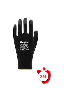 Beybi PU Touch Siyah Poliüretan Kaplı Polyester Örme Nitril İş Eldiveni 9 Beden 48 Çift Beybi PU Touch Siyah Poliüretan Kaplı Polyester Örme Nitril İş Eldiveni 9 Beden 48 Çift