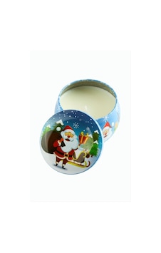 Noel Baba Yılbaşı Kapaklı Mum 6 Cm Mavi