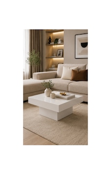 Mimoza Modern Kare Orta Sehpa Beyaz 72x72 Cm Beyaz Beyaz Mimoza Modern Kare Orta Sehpa Beyaz 72x72 Cm Beyaz Beyaz