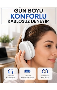 Gürültü Azaltmalı 5 Saat Kesintisiz Müzik Bluetooth Kulaklık Gürültü Azaltmalı 5 Saat Kesintisiz Müzik Bluetooth Kulaklık
