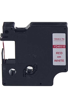 Dymo 45015 Uyumlu Beyaz-kırmızı D1 Yedek Şerit 12mm X 7m