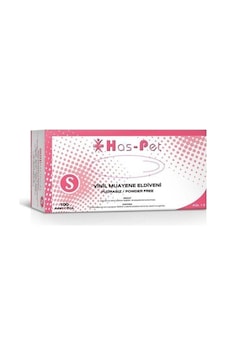 Haspet Vinil Pudrasız Muayene Eldiveni Small 100'lü Haspet Vinil Pudrasız Muayene Eldiveni Small 100'lü