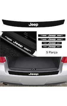 Jeep Compass İçin Uyumlu Aksesuar Oto Bağaj Ve Kapı Eşiği Sticker Set Karbon Jeep Compass İçin Uyumlu Aksesuar Oto Bağaj Ve Kapı Eşiği Sticker Set Karbon