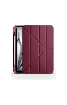 Aksesuarcim Apple iPad Uyumlu Air 11 2024 İle Uyumlu Kılıf Silikon Yumuşak Kalem Bölmeli Esnek 4 Farklı Stand Olabilen Tablet Kılıfı Mürdüm Sku: Zeusb0gzcs2vkk Arka Kapak