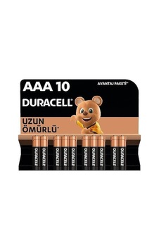 Duracell 1.5 V Aaa Alkalin İnce Kalem Pil 10 Mn2400 Açık Gri