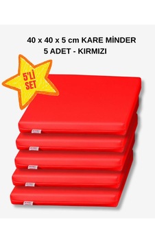 40 X 40 Kare Minder 5li Set - Kırmızı