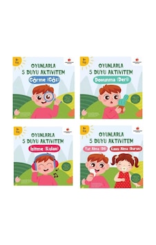 5+ Yaş Çocuklar İçin Oyunlarla 5 Duyu Aktivitem-4 Kitap Set 5+ Yaş Çocuklar İçin Oyunlarla 5 Duyu Aktivitem-4 Kitap Set