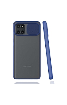 Kilifone - Samsung Uyumlu Galaxy A81 Note 10 Lite - Kılıf Slayt Sürgülü Arkası Buzlu Lensi Kapak - Lacivert Kilifone - Samsung Uyumlu Galaxy A81 Note 10 Lite - Kılıf Slayt Sürgülü Arkası Buzlu Lensi Kapak - Lacivert