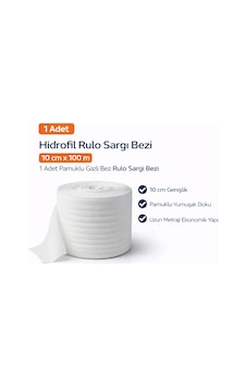 Hidrofil Rulo Sargı Bezi 10 Cm X 100 M 1 Adet Pamuklu Gazlı Bez Rulo Sargı Bezi Hidrofil Rulo Sargı Bezi 10 Cm X 100 M 1 Adet Pamuklu Gazlı Bez Rulo Sargı Bezi