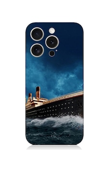 Apple Uyumlu iPhone 15 Pro Max Fırtınalı Gemi Desenli Silikon Kılıf Silikon Apple Uyumlu iPhone 15 Pro Max Fırtınalı Gemi Desenli Silikon Kılıf Silikon
