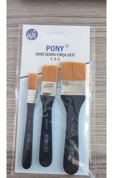 Pony Hobi Zemin Fırça Seti 3lü Fırça Seti