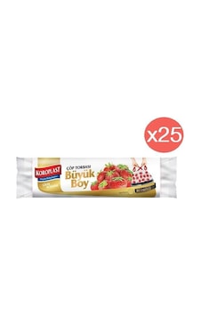 Koroplast Büzgülü Çilek Kokulu Büyük Çöp Torbası 25 Adet Beyaz 65 x 70 CM
