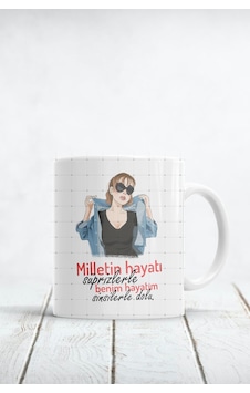 Milletin Hayatı Süprizlerle Benim Hayatım Sinsilerle Dolu Baskılı Kupa Bardak Beyaz Milletin Hayatı Süprizlerle Benim Hayatım Sinsilerle Dolu Baskılı Kupa Bardak Beyaz