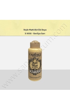 Cadence Style Matt Akrilik Boya 120 Ml. S9008 Vanilya Sarı Cadence Style Matt Akrilik Boya 120 Ml. S9008 Vanilya Sarı