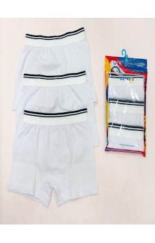 Defne Baby %95 Pamuk 3'lü Erkek Çocuk Boxer-629 Beyaz
