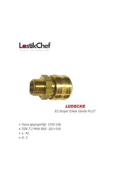 Lüdecke Es12ab Es Stoper Erkek Gövde R1/2" Lüdecke Es12ab Es Stoper Erkek Gövde R1/2"