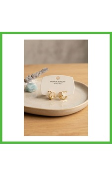 Vaveni Pirinç Deniz Kabuğu Model Gold Renk Çocuk Küpe Arz Vaveni Pirinç Deniz Kabuğu Model Gold Renk Çocuk Küpe Arz