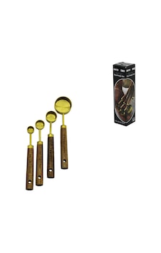 Bezos Altın Renk Metal 4'lü Ölçü Kaşık Seti 15ml, 5ml, 2.5ml, 1.25ml Hb006 Bezos Altın Renk Metal 4'lü Ölçü Kaşık Seti 15ml, 5ml, 2.5ml, 1.25ml Hb006