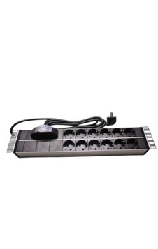 19" 2u Pdu: 12 X Schuko Tip Soketli, 16a Sigortalı, 1,5m 3x1.5mm2