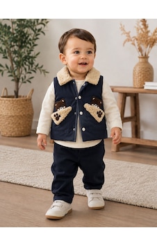 Canöz Bebe Yelekli Gömlekli Erkek Üçlü Takım 9-24 Aylık -ay3914856 - Lacivert Canöz Bebe Yelekli Gömlekli Erkek Üçlü Takım 9-24 Aylık -ay3914856 - Lacivert