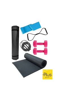 Full Plus Premium Pilates Seti Yoga Matı Direnç Lastiği Dambıl Atlama İpi Siyah Siyah Full Plus Premium Pilates Seti Yoga Matı Direnç Lastiği Dambıl Atlama İpi Siyah Siyah
