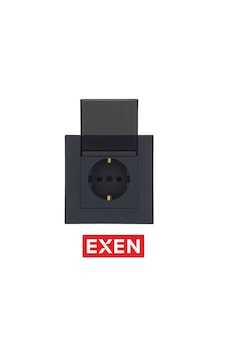 Exen Füme Kapaklı Çocuk Korumalı Topraklı Priz Mekanizma Çerçeve Priz