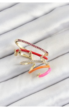 Pirinç Zirkon Taşlı Kırmızı Turuncu Pembe Sıkıştırma Sağ Kıkırdak Gold Renk Kadın Küpe Çok Renkli Pirinç Zirkon Taşlı Kırmızı Turuncu Pembe Sıkıştırma Sağ Kıkırdak Gold Renk Kadın Küpe Çok Renkli