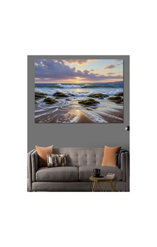 Kumsalda Vuran Yumuşak Deniz Dalgaları Yağlı Boya Dokulu Kanvas Tablo Canvas Tablosu Kumsalda Vuran Yumuşak Deniz Dalgaları Yağlı Boya Dokulu Kanvas Tablo Canvas Tablosu
