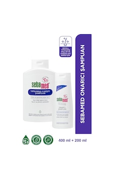 Sebamed Kuru ve Yıpranmış Saçlar İçin Nemlendirici Etkili Onarım Şampuanı 400 ML + 200 ML Set