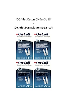 On Call GK Dual Keton Ölçüm Stribi 100 Test + 100 Adet Lanset On Call GK Dual Keton Ölçüm Stribi 100 Test + 100 Adet Lanset