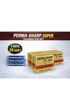 Perma-sharp Super Paslanmaz Çelik Tıraş Bıçağı 5 Li 5 Kutu Perma-sharp Super Paslanmaz Çelik Tıraş Bıçağı 5 Li 5 Kutu