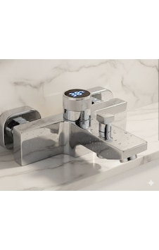 Termostatik Dijital Banyo Bataryası Krom