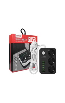 Uygunayakala Ldnıo Se3631 3lü Priz 6 Usb Coğaltici Akim Korumali Priz