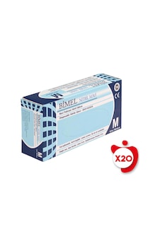 Bimel Pudrasız Nitril Eldiven M Beden Mavi 100'lü 20 Paket Bimel Pudrasız Nitril Eldiven M Beden Mavi 100'lü 20 Paket